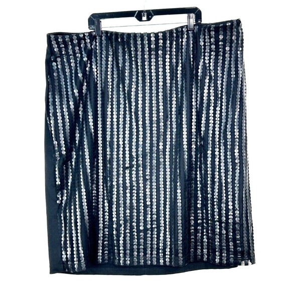 New Eloquii Women Sz 28 Straight Pencil Skirt Black Elastic Waist Back Zipper T2 - Picture 4 of 12